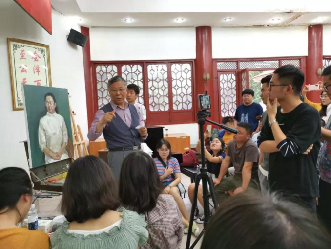 著名油画家王铁牛教授亲临公司讲学
